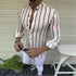 Printed wide lapel button cardigan long sleeve casual shirt